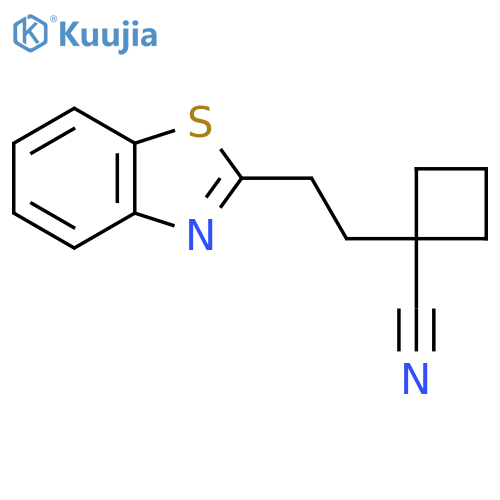 1-2-(1,3-benzothiazol-2-yl)ethylcyclobutane-1-carbonitrile structure