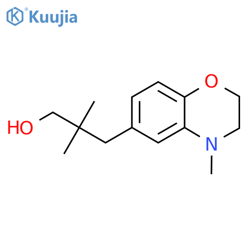 2,2-dimethyl-3-(4-methyl-3,4-dihydro-2H-1,4-benzoxazin-6-yl)propan-1-ol structure