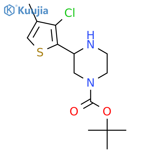 tert-butyl 3-(3-chloro-4-methylthiophen-2-yl)piperazine-1-carboxylate structure