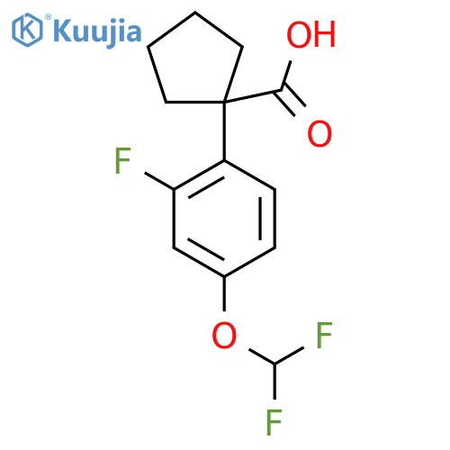 1-4-(difluoromethoxy)-2-fluorophenylcyclopentane-1-carboxylic acid structure