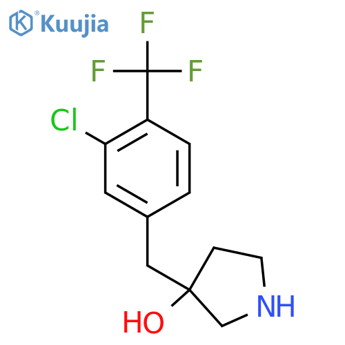 3-{3-chloro-4-(trifluoromethyl)phenylmethyl}pyrrolidin-3-ol structure