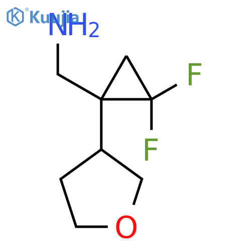 2,2-difluoro-1-(oxolan-3-yl)cyclopropylmethanamine structure