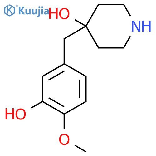 4-(3-hydroxy-4-methoxyphenyl)methylpiperidin-4-ol structure
