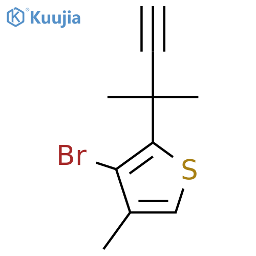 3-bromo-4-methyl-2-(2-methylbut-3-yn-2-yl)thiophene structure