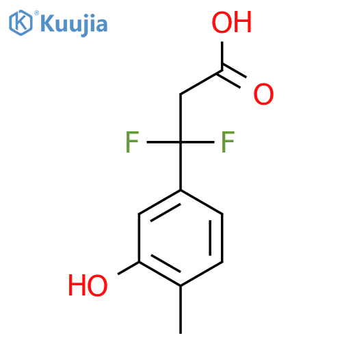 3,3-difluoro-3-(3-hydroxy-4-methylphenyl)propanoic acid structure