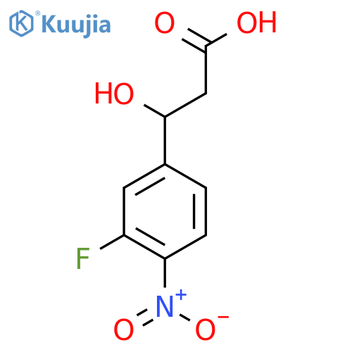 3-(3-fluoro-4-nitrophenyl)-3-hydroxypropanoic acid structure