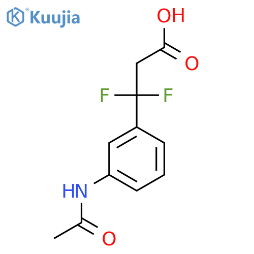 3-(3-acetamidophenyl)-3,3-difluoropropanoic acid structure