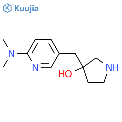 3-{6-(dimethylamino)pyridin-3-ylmethyl}pyrrolidin-3-ol structure