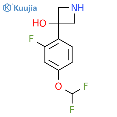 3-4-(difluoromethoxy)-2-fluorophenylazetidin-3-ol structure