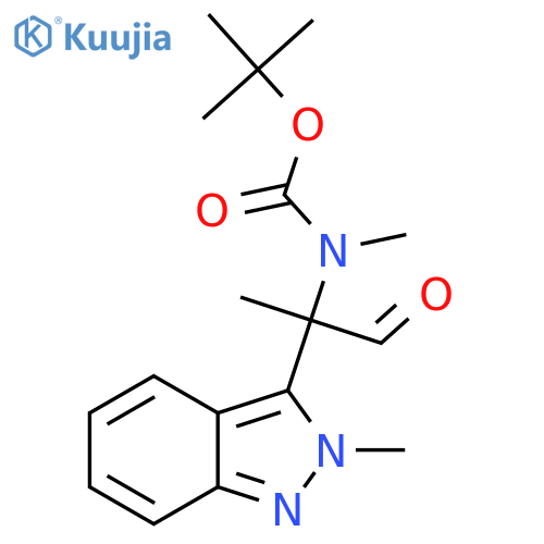 tert-butyl N-methyl-N-2-(2-methyl-2H-indazol-3-yl)-1-oxopropan-2-ylcarbamate structure