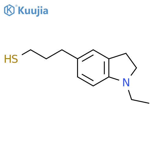3-(1-ethyl-2,3-dihydro-1H-indol-5-yl)propane-1-thiol structure