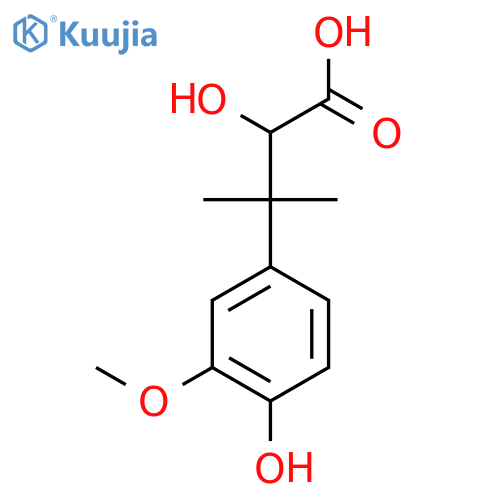 2-hydroxy-3-(4-hydroxy-3-methoxyphenyl)-3-methylbutanoic acid structure