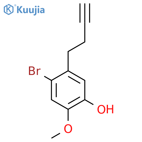 4-bromo-5-(but-3-yn-1-yl)-2-methoxyphenol structure