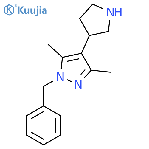 1-benzyl-3,5-dimethyl-4-(pyrrolidin-3-yl)-1H-pyrazole structure