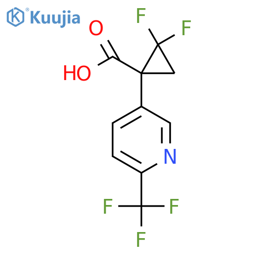 2,2-difluoro-1-6-(trifluoromethyl)pyridin-3-ylcyclopropane-1-carboxylic acid structure
