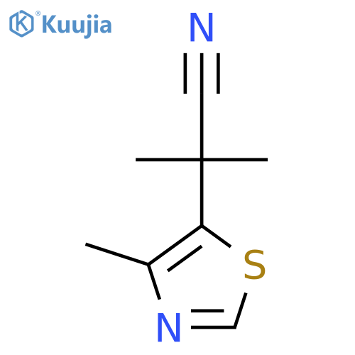 2-methyl-2-(4-methyl-1,3-thiazol-5-yl)propanenitrile structure