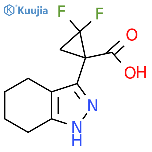 2,2-difluoro-1-(4,5,6,7-tetrahydro-1H-indazol-3-yl)cyclopropane-1-carboxylic acid structure