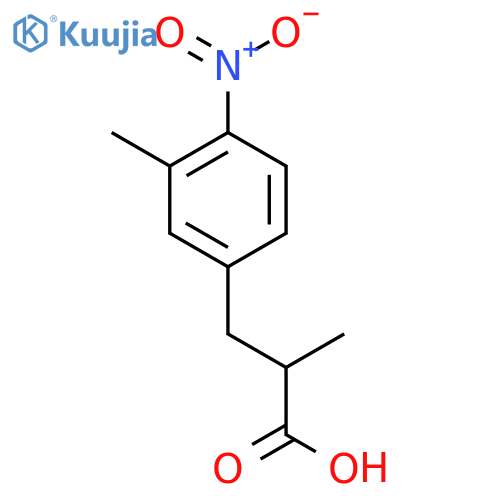 2-methyl-3-(3-methyl-4-nitrophenyl)propanoic acid structure