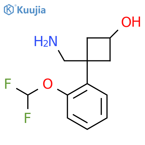 3-(aminomethyl)-3-2-(difluoromethoxy)phenylcyclobutan-1-ol structure