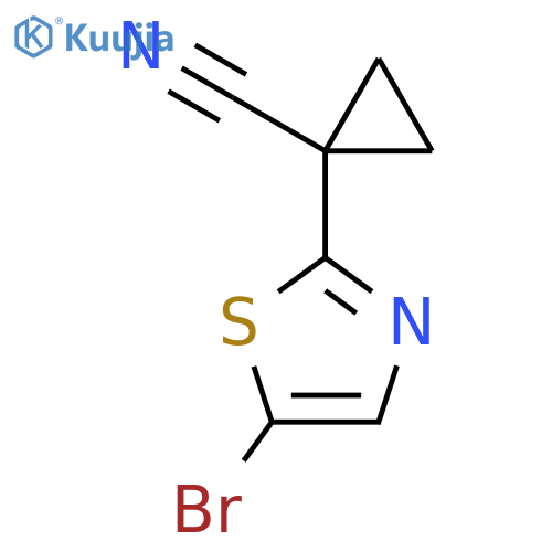 1-(5-bromo-1,3-thiazol-2-yl)cyclopropane-1-carbonitrile structure
