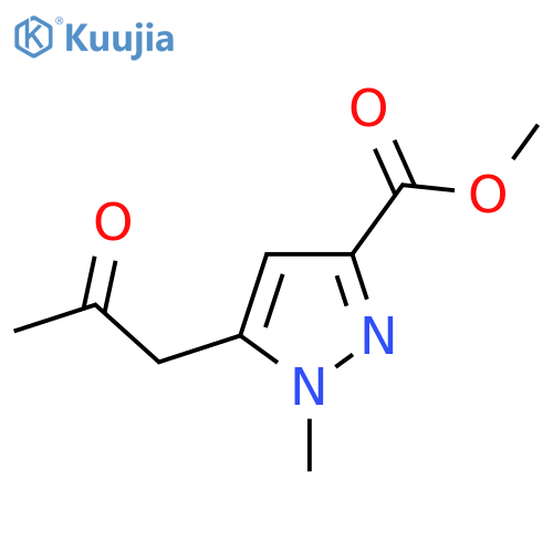 methyl 1-methyl-5-(2-oxopropyl)-1H-pyrazole-3-carboxylate structure