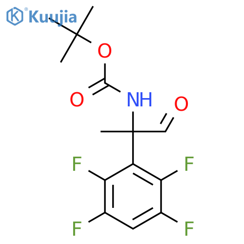 tert-butyl N-[1-oxo-2-(2,3,5,6-tetrafluorophenyl)propan-2-yl]carbamate structure
