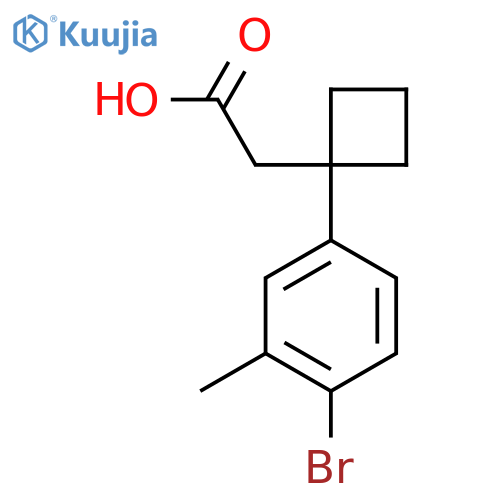 2-1-(4-bromo-3-methylphenyl)cyclobutylacetic acid structure