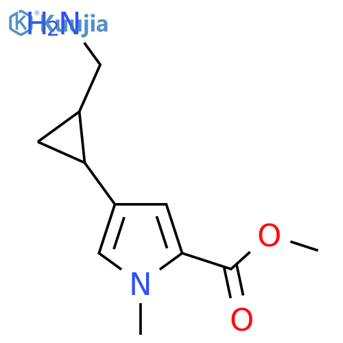 methyl 4-2-(aminomethyl)cyclopropyl-1-methyl-1H-pyrrole-2-carboxylate structure