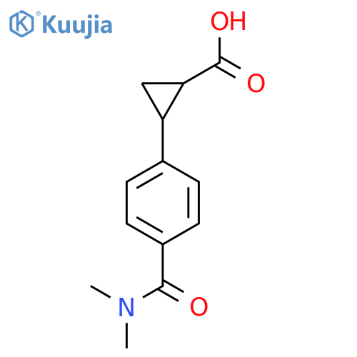 2-4-(dimethylcarbamoyl)phenylcyclopropane-1-carboxylic acid structure