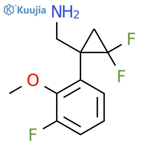 2,2-difluoro-1-(3-fluoro-2-methoxyphenyl)cyclopropylmethanamine structure