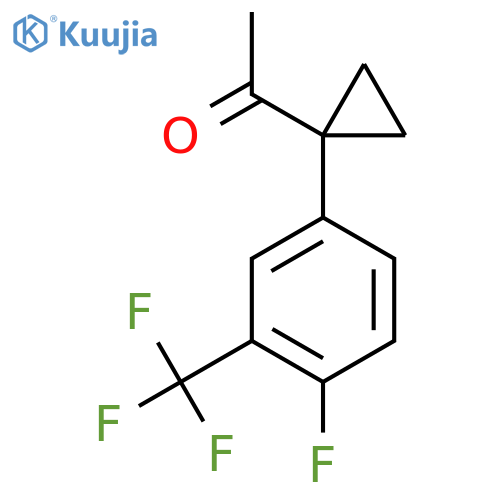 1-{1-4-fluoro-3-(trifluoromethyl)phenylcyclopropyl}ethan-1-one structure
