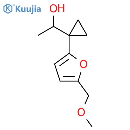 1-{1-5-(methoxymethyl)furan-2-ylcyclopropyl}ethan-1-ol structure