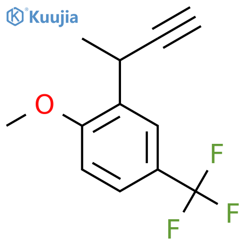 2-(but-3-yn-2-yl)-1-methoxy-4-(trifluoromethyl)benzene structure