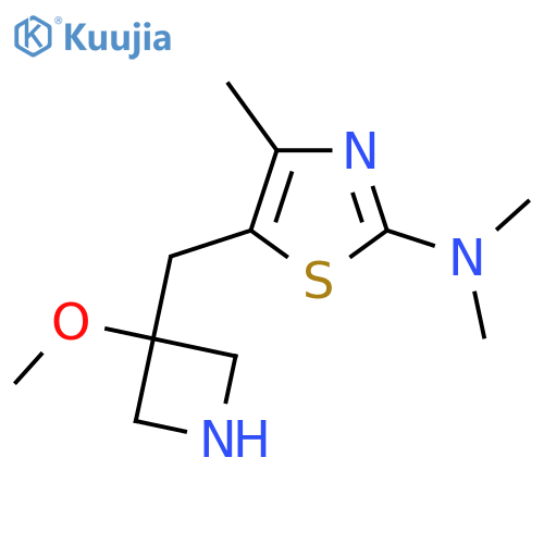 5-(3-methoxyazetidin-3-yl)methyl-N,N,4-trimethyl-1,3-thiazol-2-amine structure
