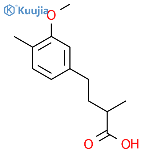 4-(3-methoxy-4-methylphenyl)-2-methylbutanoic acid structure