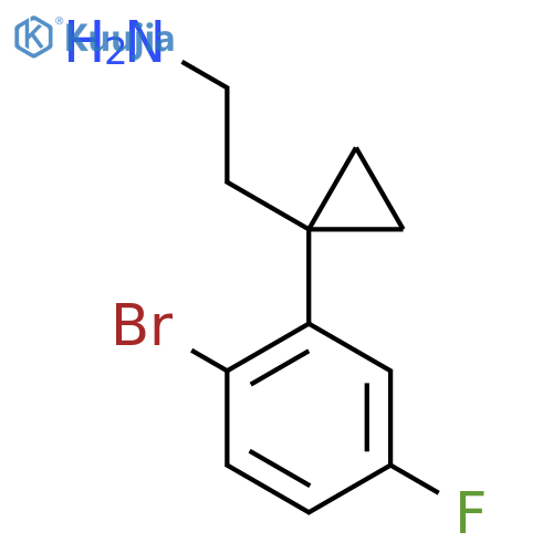 2-1-(2-bromo-5-fluorophenyl)cyclopropylethan-1-amine structure