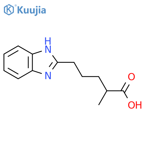 5-(1H-1,3-benzodiazol-2-yl)-2-methylpentanoic acid structure