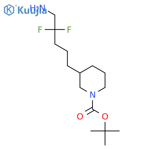 tert-butyl 3-(5-amino-4,4-difluoropentyl)piperidine-1-carboxylate structure