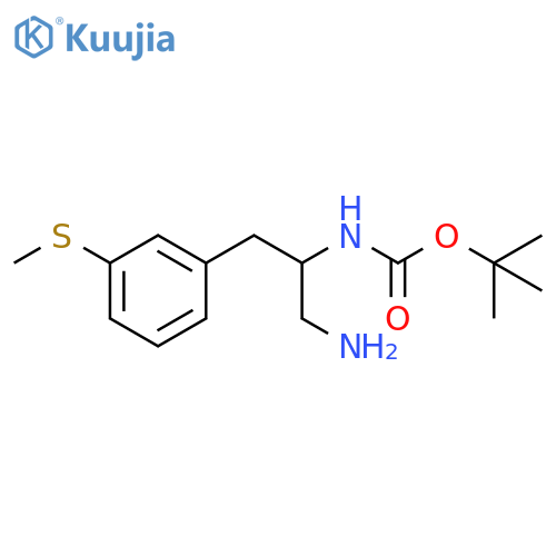 tert-butyl N-{1-amino-3-3-(methylsulfanyl)phenylpropan-2-yl}carbamate structure