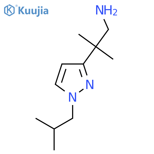 2-methyl-2-1-(2-methylpropyl)-1H-pyrazol-3-ylpropan-1-amine structure