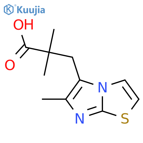 2,2-dimethyl-3-{6-methylimidazo2,1-b1,3thiazol-5-yl}propanoic acid structure