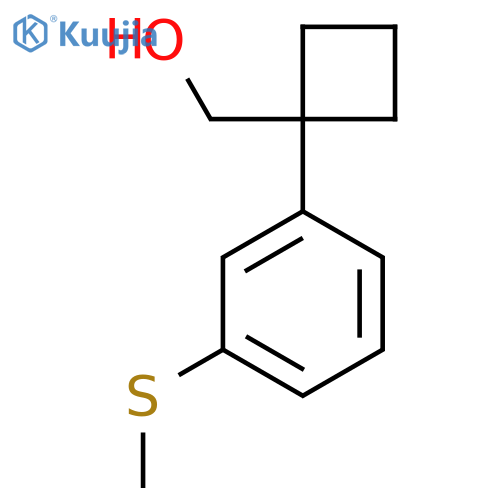{1-3-(methylsulfanyl)phenylcyclobutyl}methanol structure