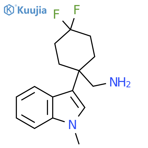 4,4-difluoro-1-(1-methyl-1H-indol-3-yl)cyclohexylmethanamine structure