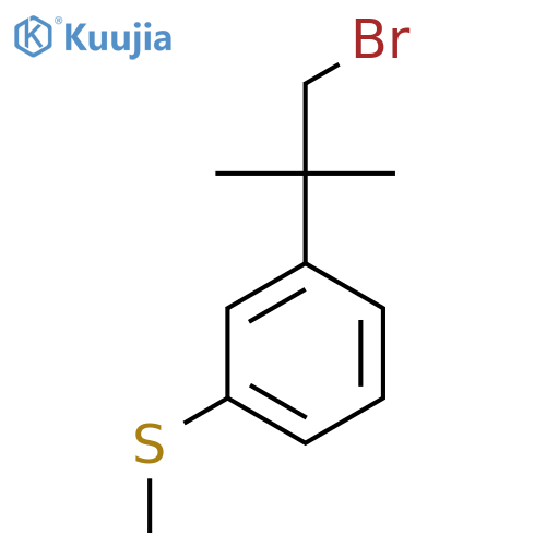 1-(1-bromo-2-methylpropan-2-yl)-3-(methylsulfanyl)benzene structure
