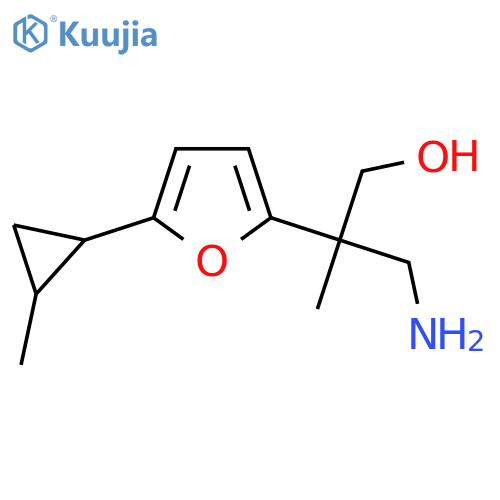 3-amino-2-methyl-2-5-(2-methylcyclopropyl)furan-2-ylpropan-1-ol structure