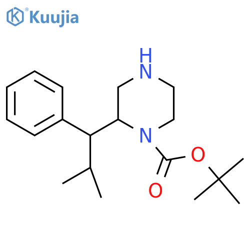 tert-butyl 2-(2-methyl-1-phenylpropyl)piperazine-1-carboxylate structure
