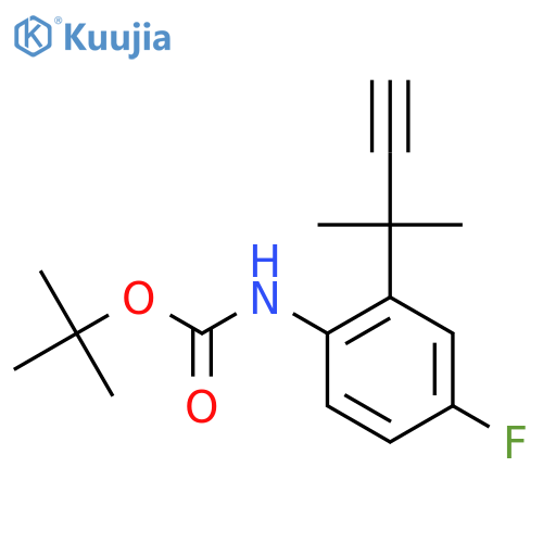 tert-butyl N-4-fluoro-2-(2-methylbut-3-yn-2-yl)phenylcarbamate structure