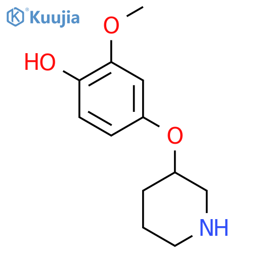 2-methoxy-4-(piperidin-3-yloxy)phenol structure