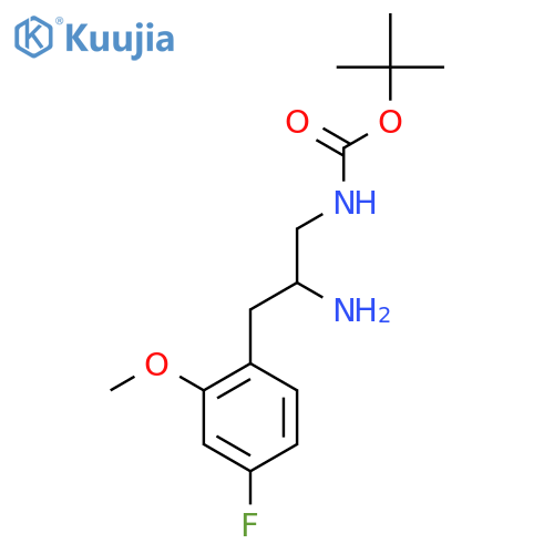 tert-butyl N-2-amino-3-(4-fluoro-2-methoxyphenyl)propylcarbamate structure