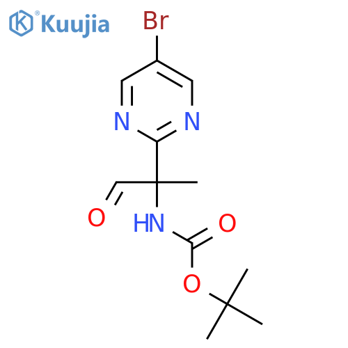 tert-butyl N-2-(5-bromopyrimidin-2-yl)-1-oxopropan-2-ylcarbamate structure